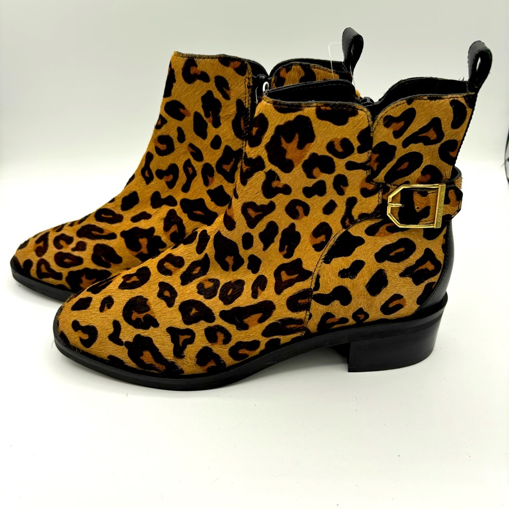 Cole Haan Kimberly ankle  bootie animal print women’s size 7 NWOT dyed calf fur